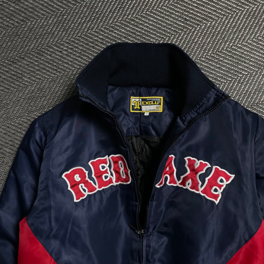 90s EXCLU 올드스쿨 Red Axe 바시티 베이스볼 자켓y 5735 상품이미지6
