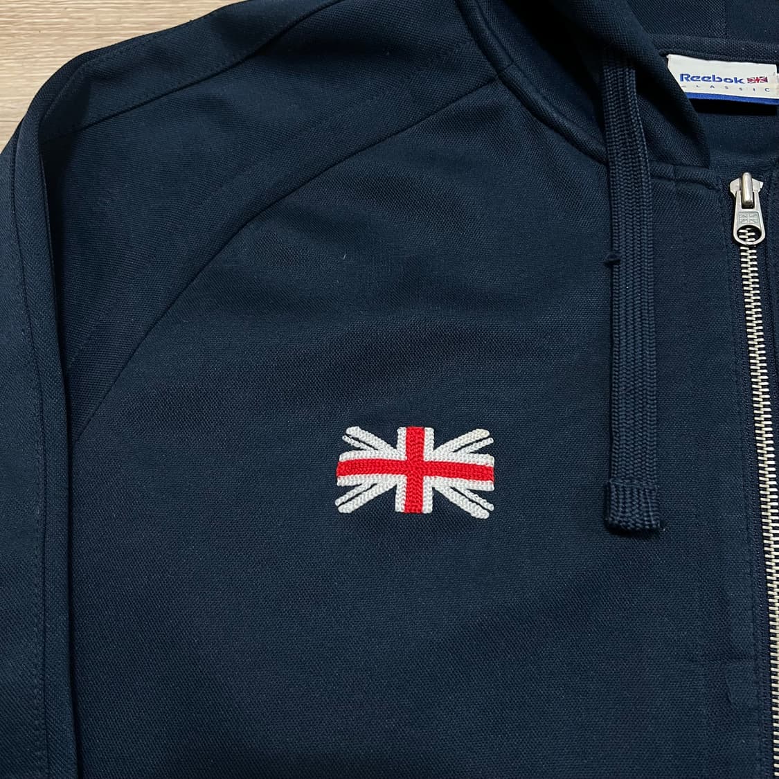 리복 클래식 잉글랜드 영국 국기 자수 후드집업 [네이비] 2XL/110 상품이미지5