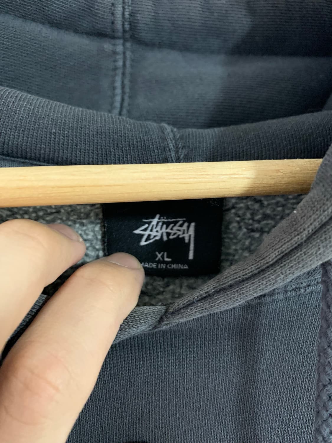 [XL] 스투시xiD 매거진 월드투어 피그먼트 후드 차콜 상품이미지7