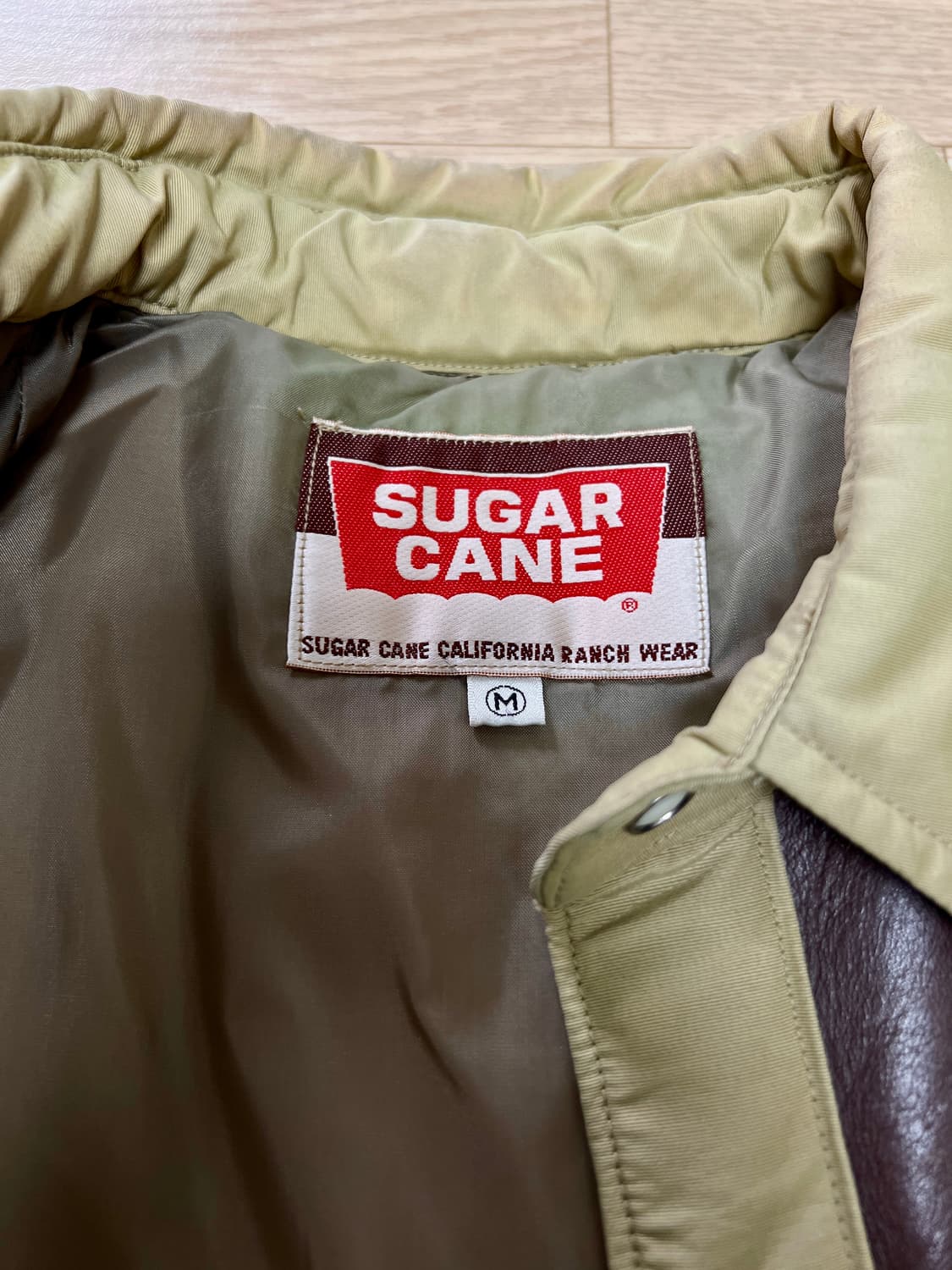 Sugar Cane 슈가케인 베이지 레더 패디드 웨스턴 자켓 상품이미지2
