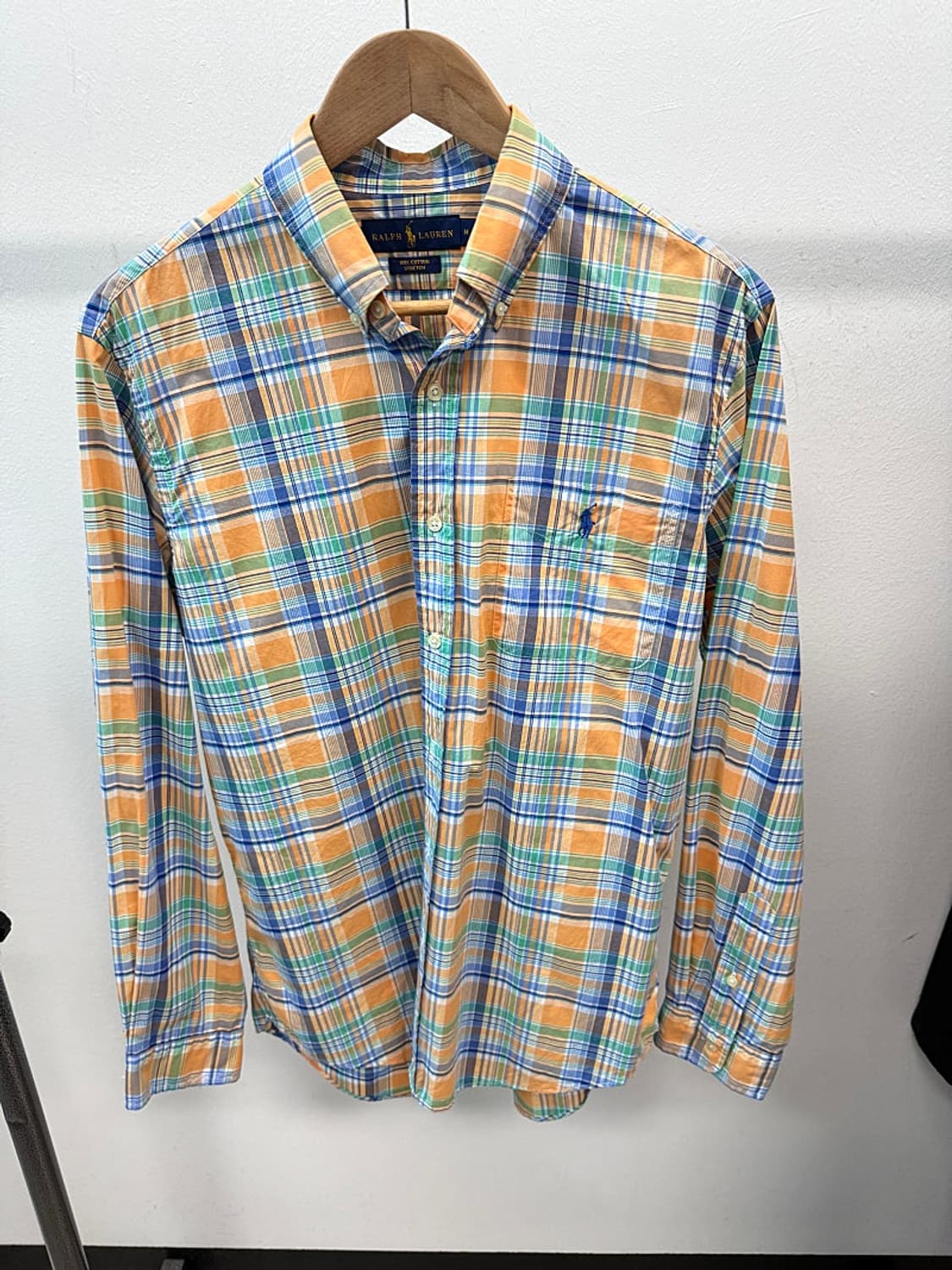 100-105) 폴로 오렌지 체크셔츠  상품이미지4