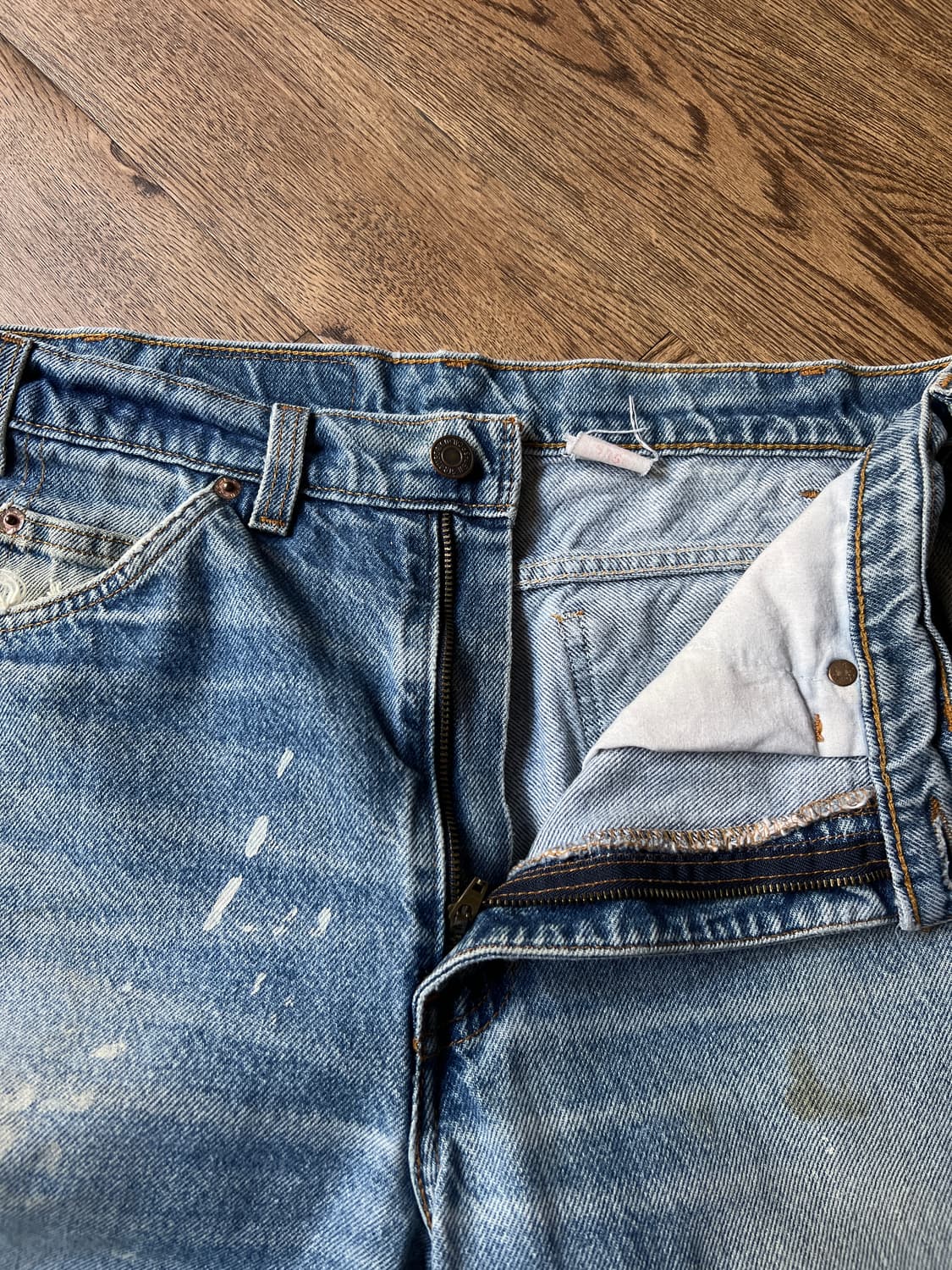 [33]90's 리바이스 USA 505 빈티지 페인팅 데님 팬츠 상품이미지4