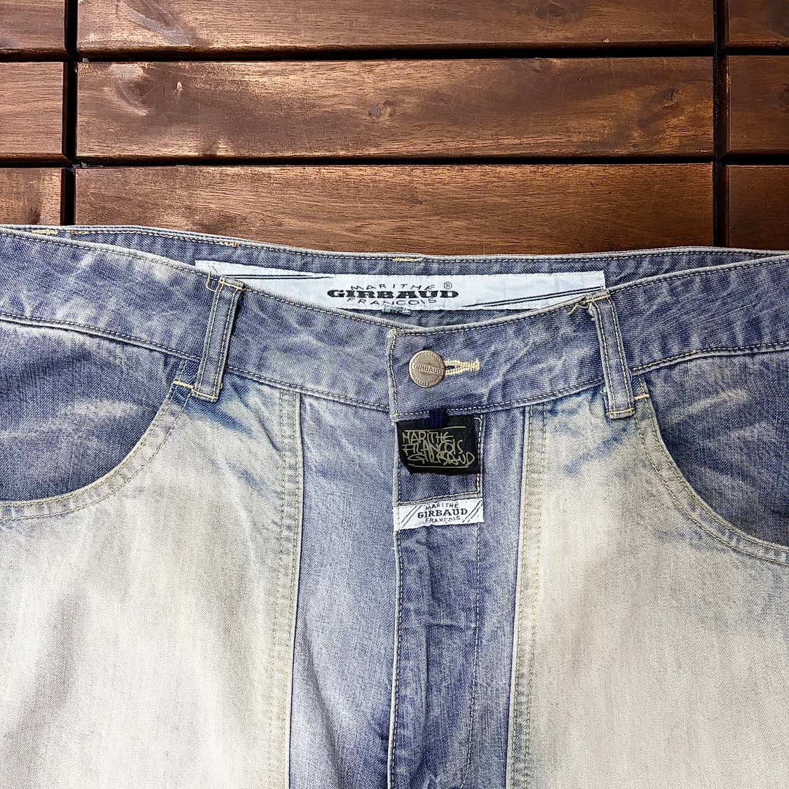 90s 마리떼 프랑소와 저버 스톤워싱 데님 팬츠 (34) 상품이미지5