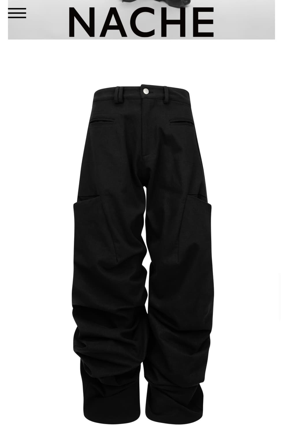 [나체nache]핀턱 와이드 팬츠 0사이즈 상품이미지1