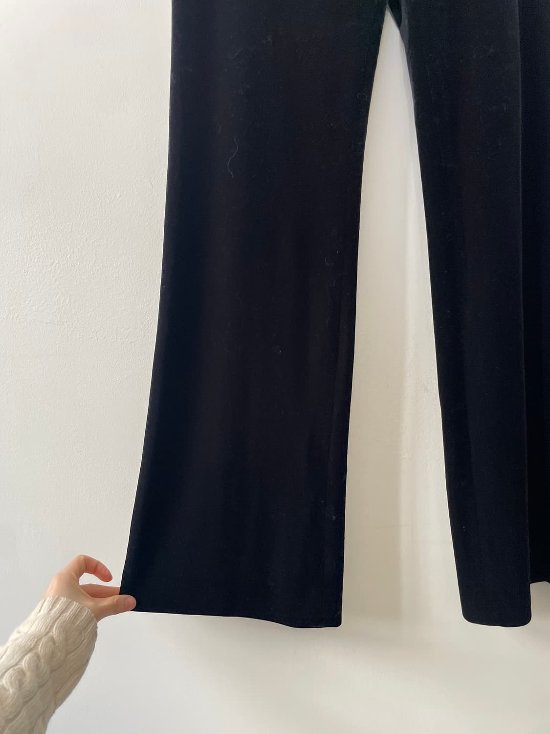 vintage black velvet boots cut pants 상품이미지4