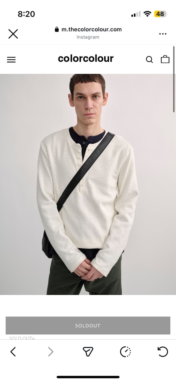 컬러컬러 BUTTON HENLEY NECK (ivory) 2 상품이미지1