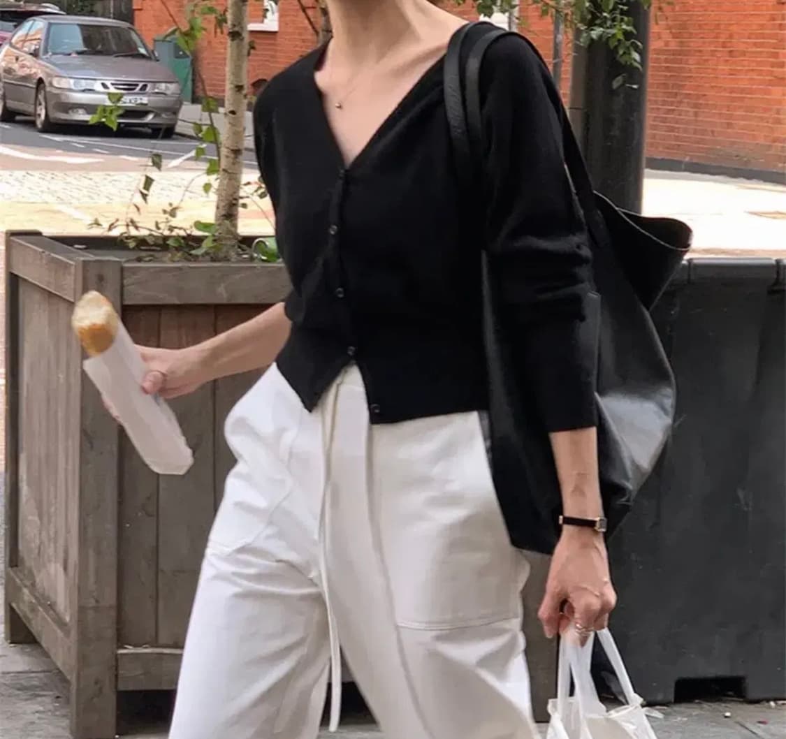 크렘므 셔먼 메리노 울 가디건 블랙 상품이미지1