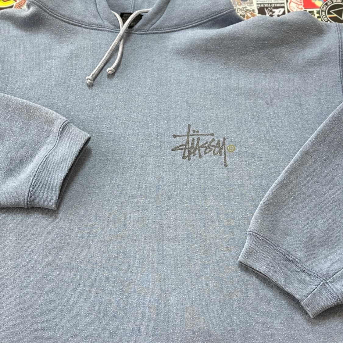 90s USA 올드 스투시 베이직 후디 후드티 XL 상품이미지5