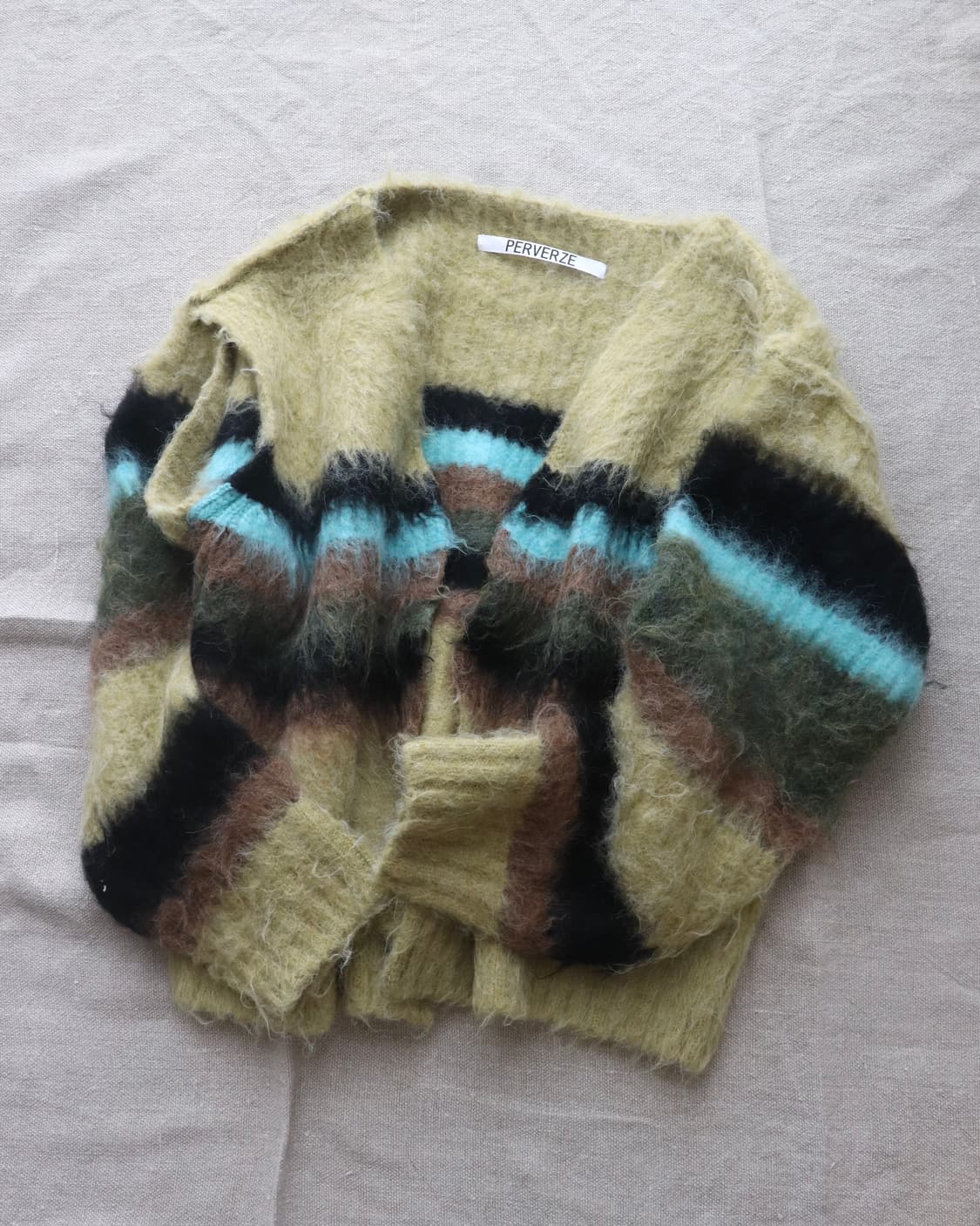 [Perverze] Double Stripe Knit Cardigan 상품이미지3