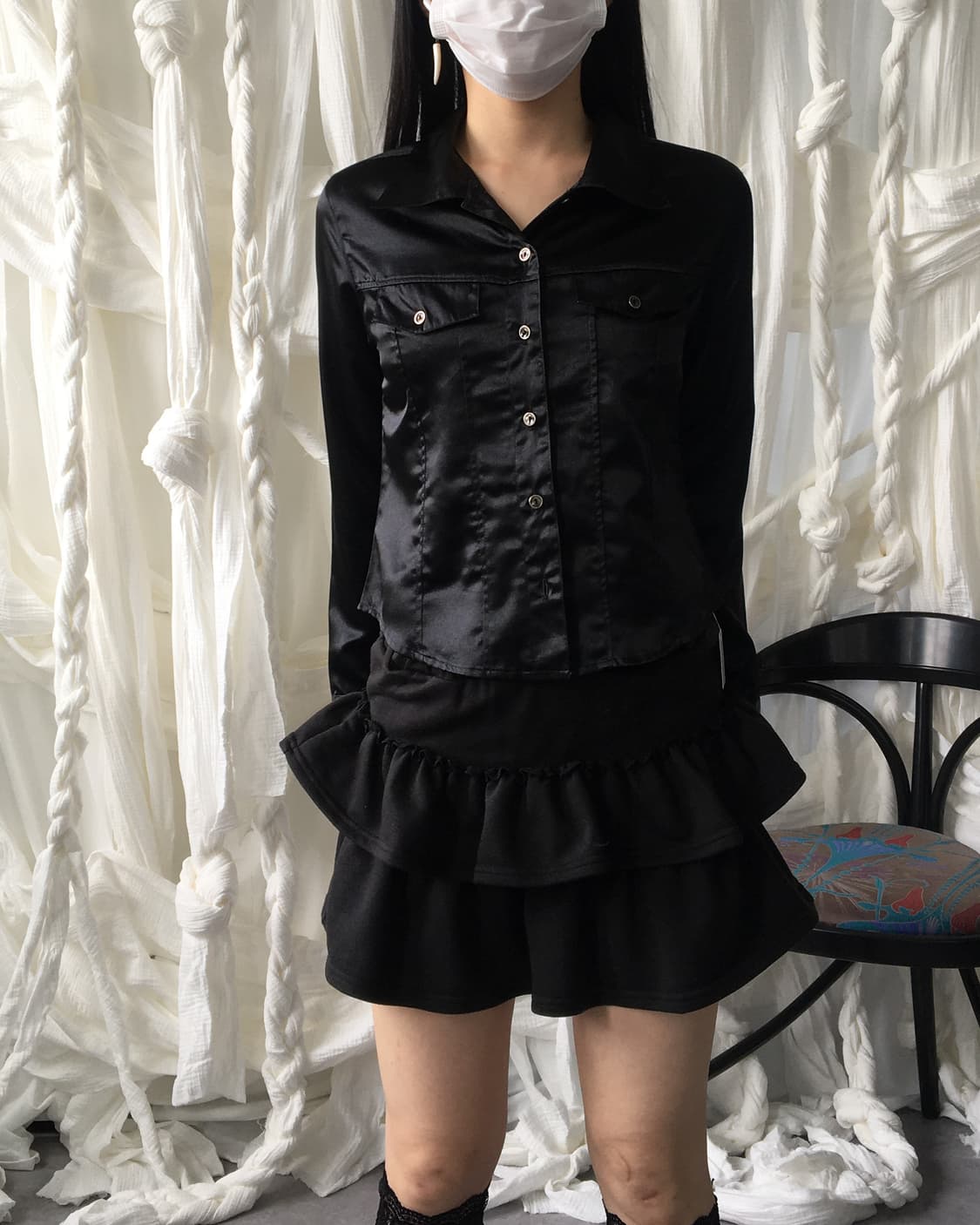 Glossy line detail shirt 상품이미지4