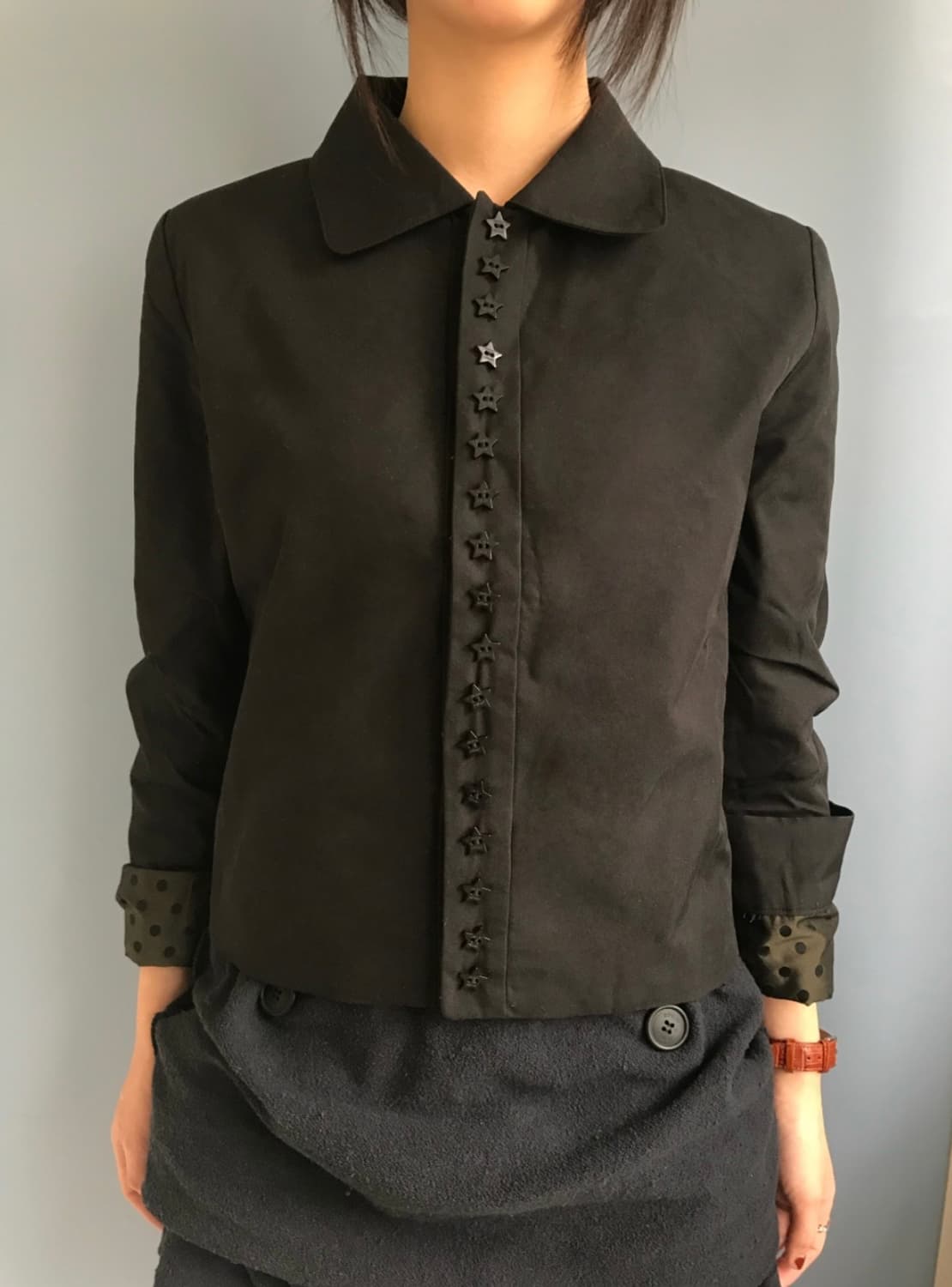 오스하이 Stars Shirt Jacket Black 상품이미지1