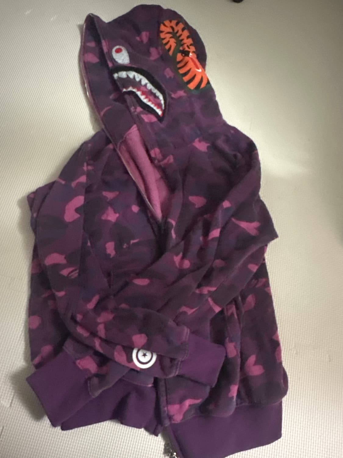 베이프 카모 샤크 후드집업 퍼플 S 상품이미지1