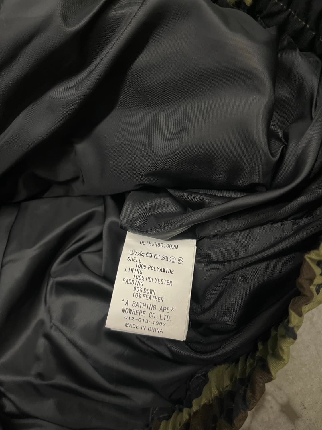 베이프 릴렉스핏 카모 패딩 M  상품이미지6