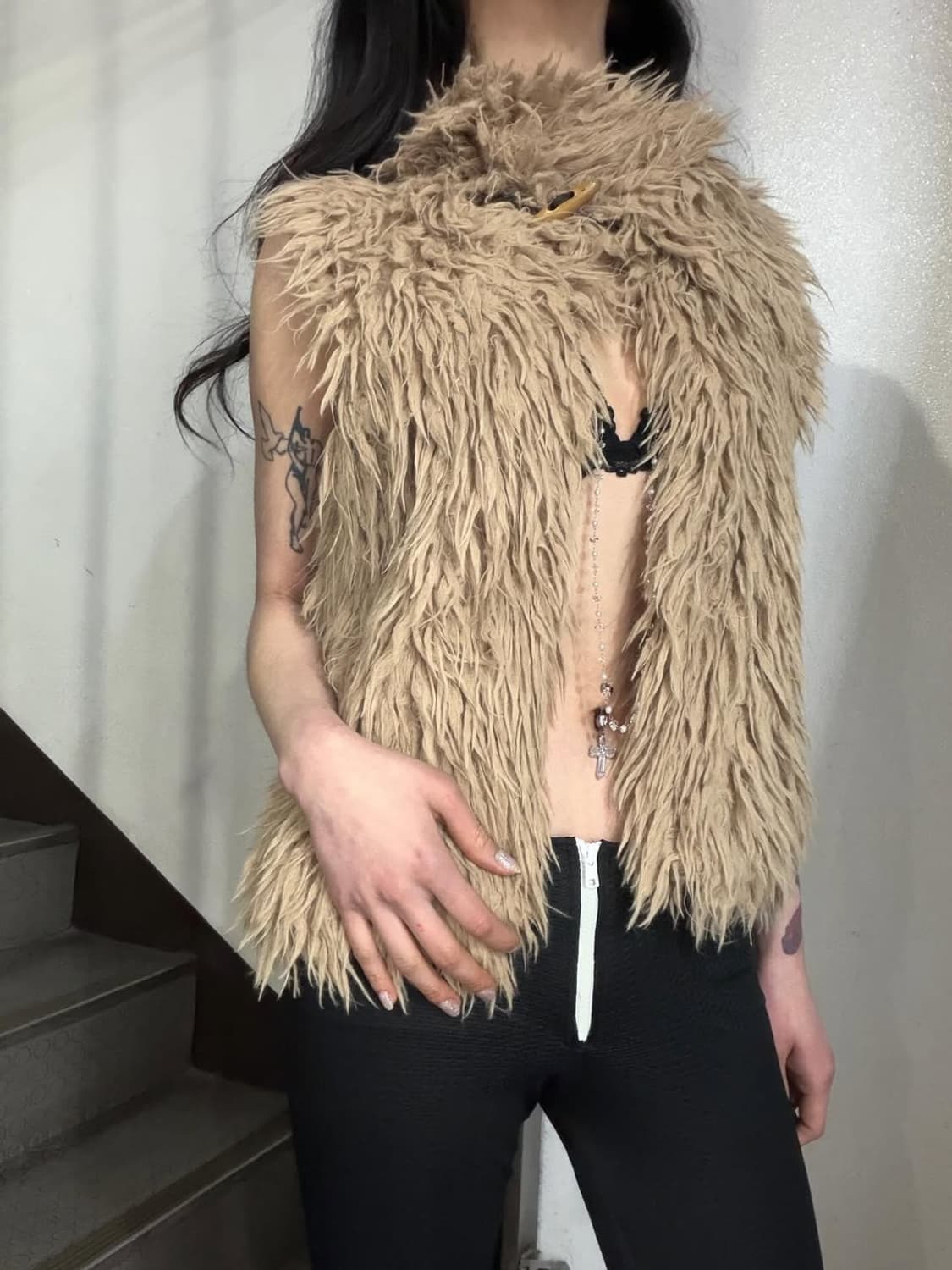 Desert Shearling Shaggy Fur Vest 상품이미지2