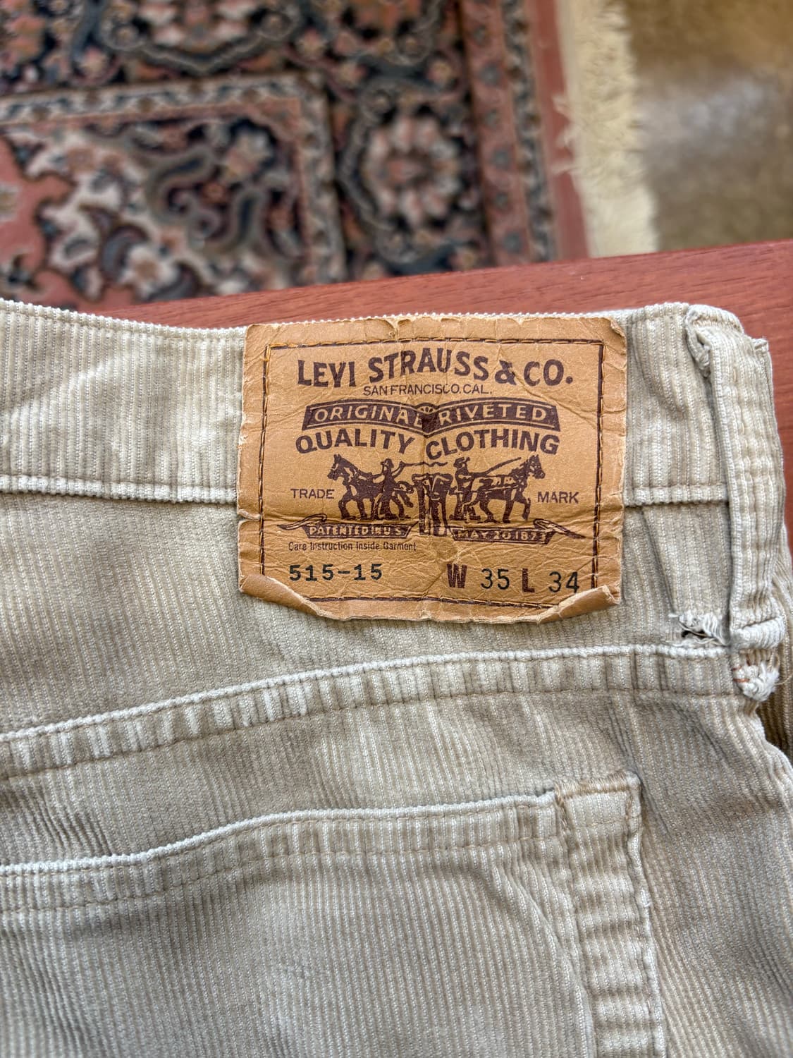 90s 93년 생산 화이트탭 코듀로이 리바이스 상품이미지6