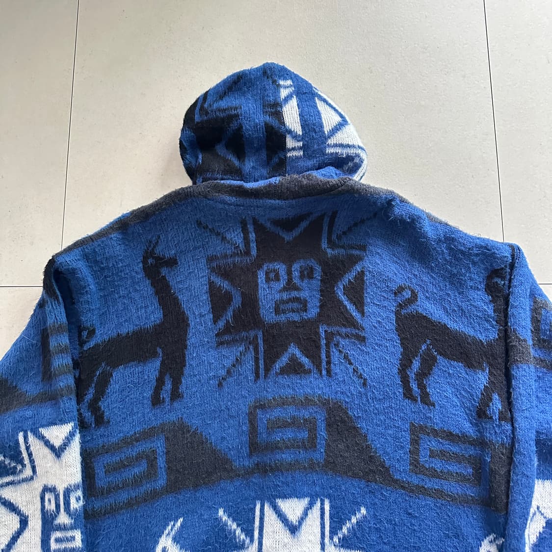 Tejidos 에콰도르 아즈텍 에스닉 네이티브 알파카 울 후드 자켓  상품이미지8