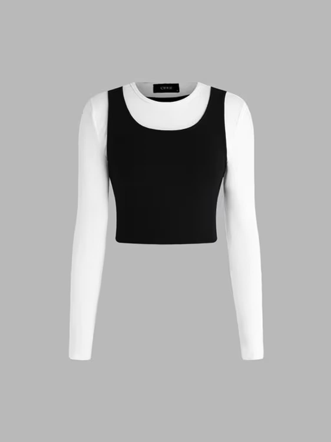 사이다 크롭 레이어드 탑 S 상품이미지2