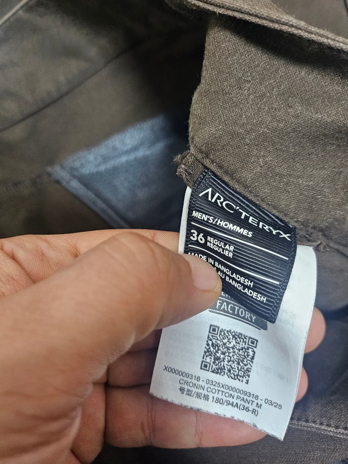 아크테릭스 25년식 크로닌 코튼팬츠(36) 상품이미지9
