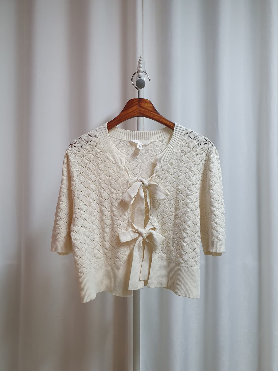 H&M 리본 크롭 가디건 상품이미지1