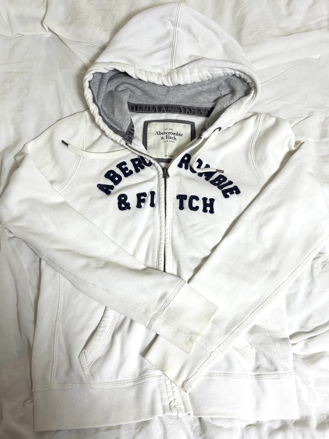 아베크롬비 화이트 후드집업 상품이미지1