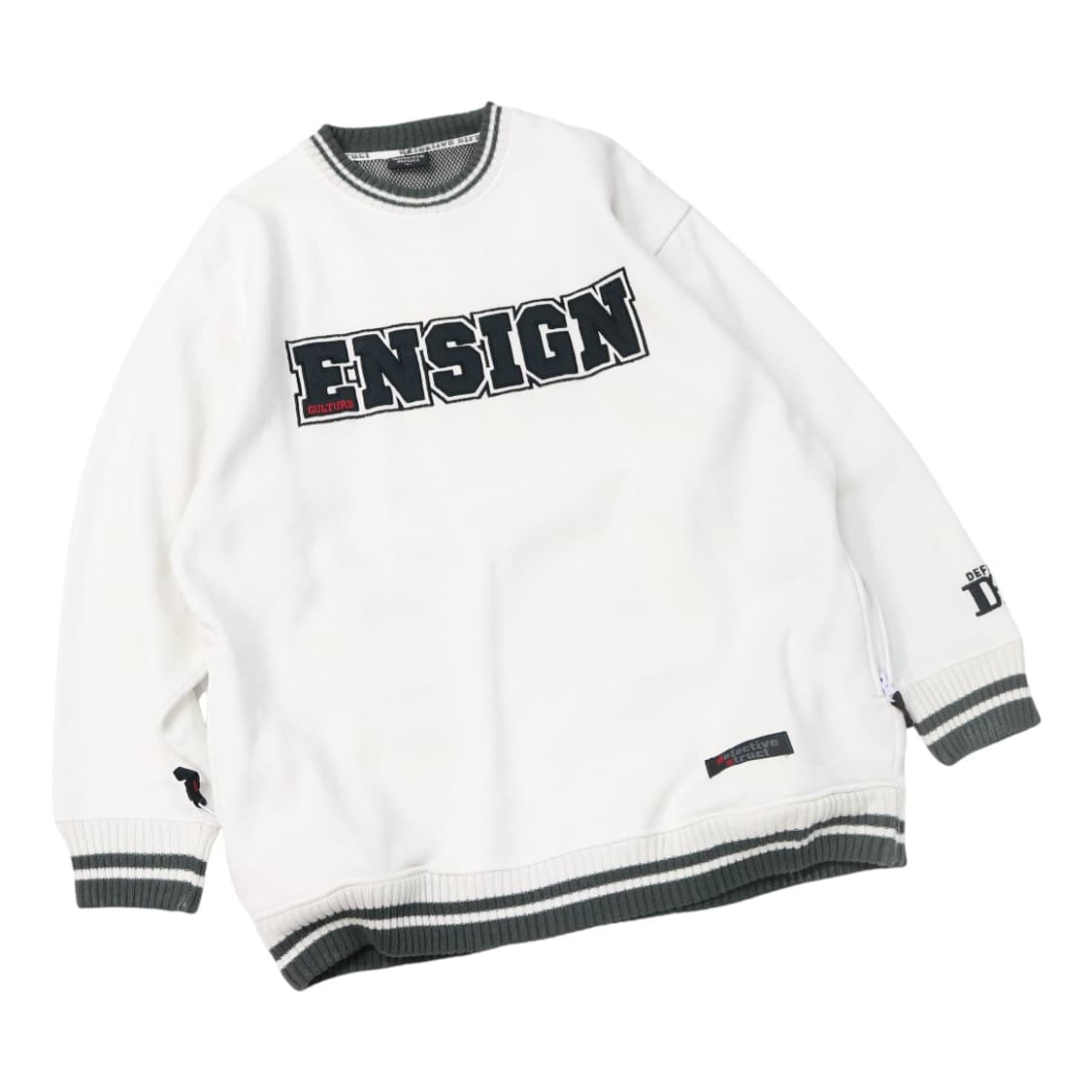 d-struct 디스트럭트 화이트 ENSIGN 스트라이프 맨투맨 L 상품이미지1