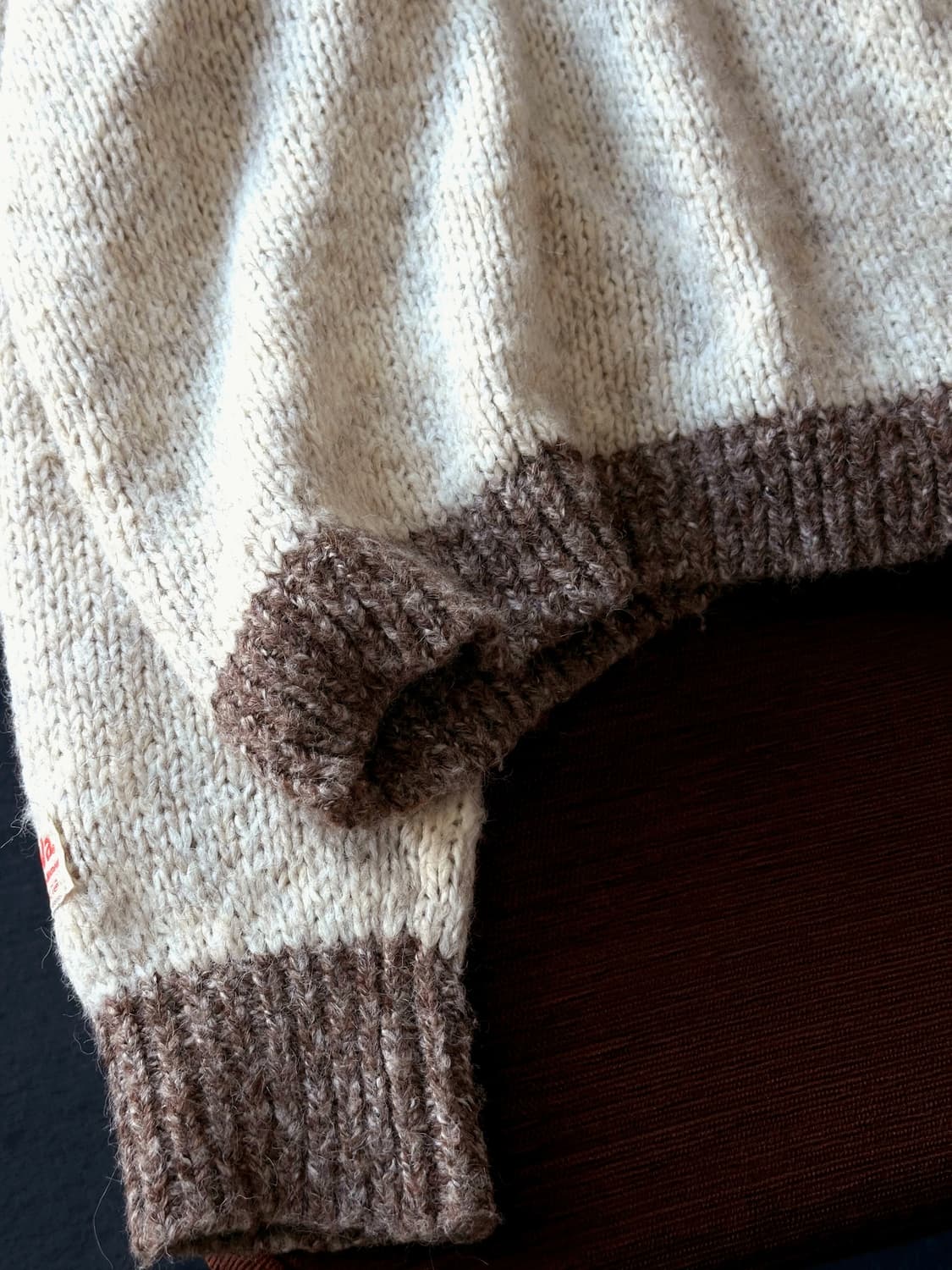 Brushed fabric button neck wide knit 상품이미지5