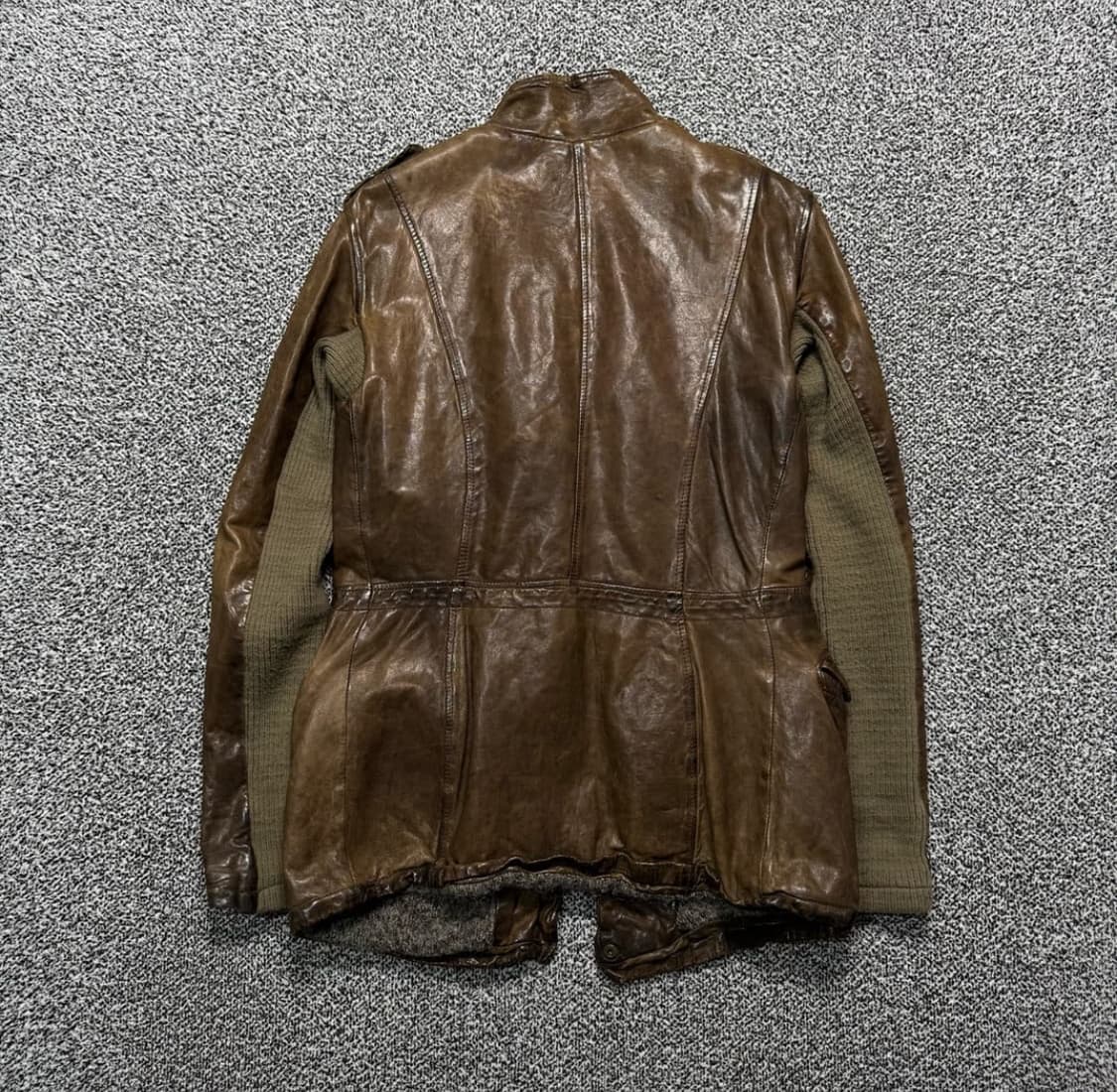 조르지오 브라토 립소매 가죽 레더 헌팅 자켓 상품이미지2