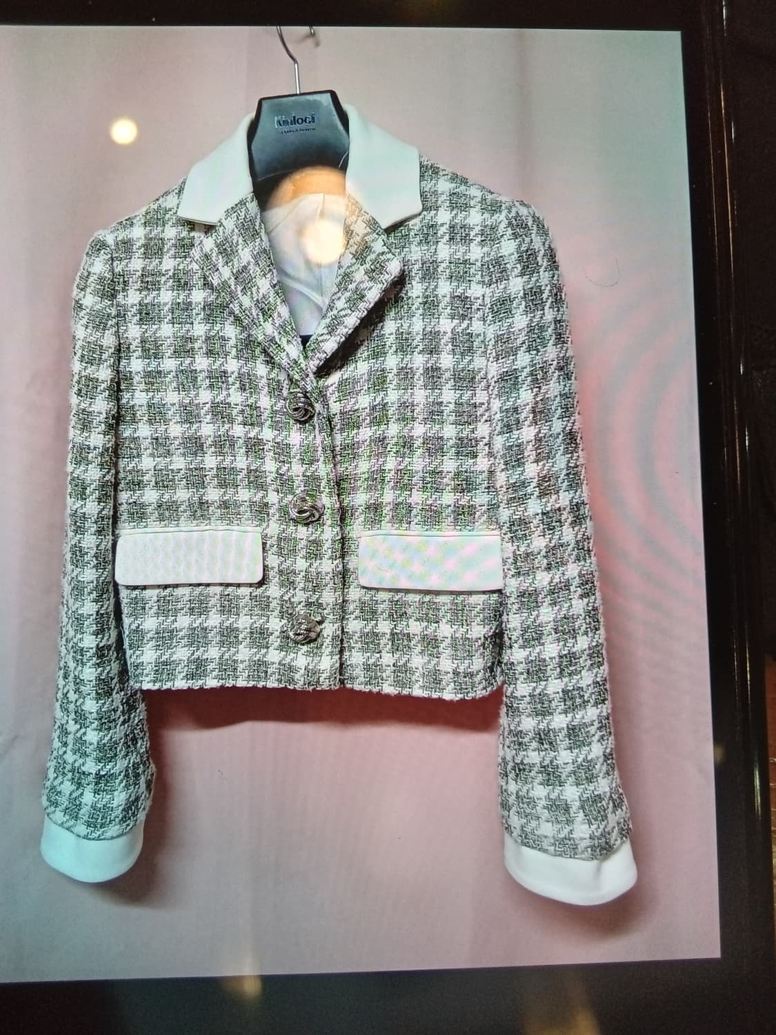 자라 트위드 크롭 스트럭처 로즈 자켓 상품이미지1