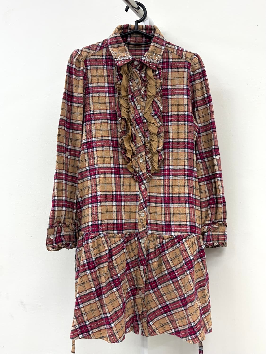 빈티지 체크 셔츠 원피스 상품이미지5