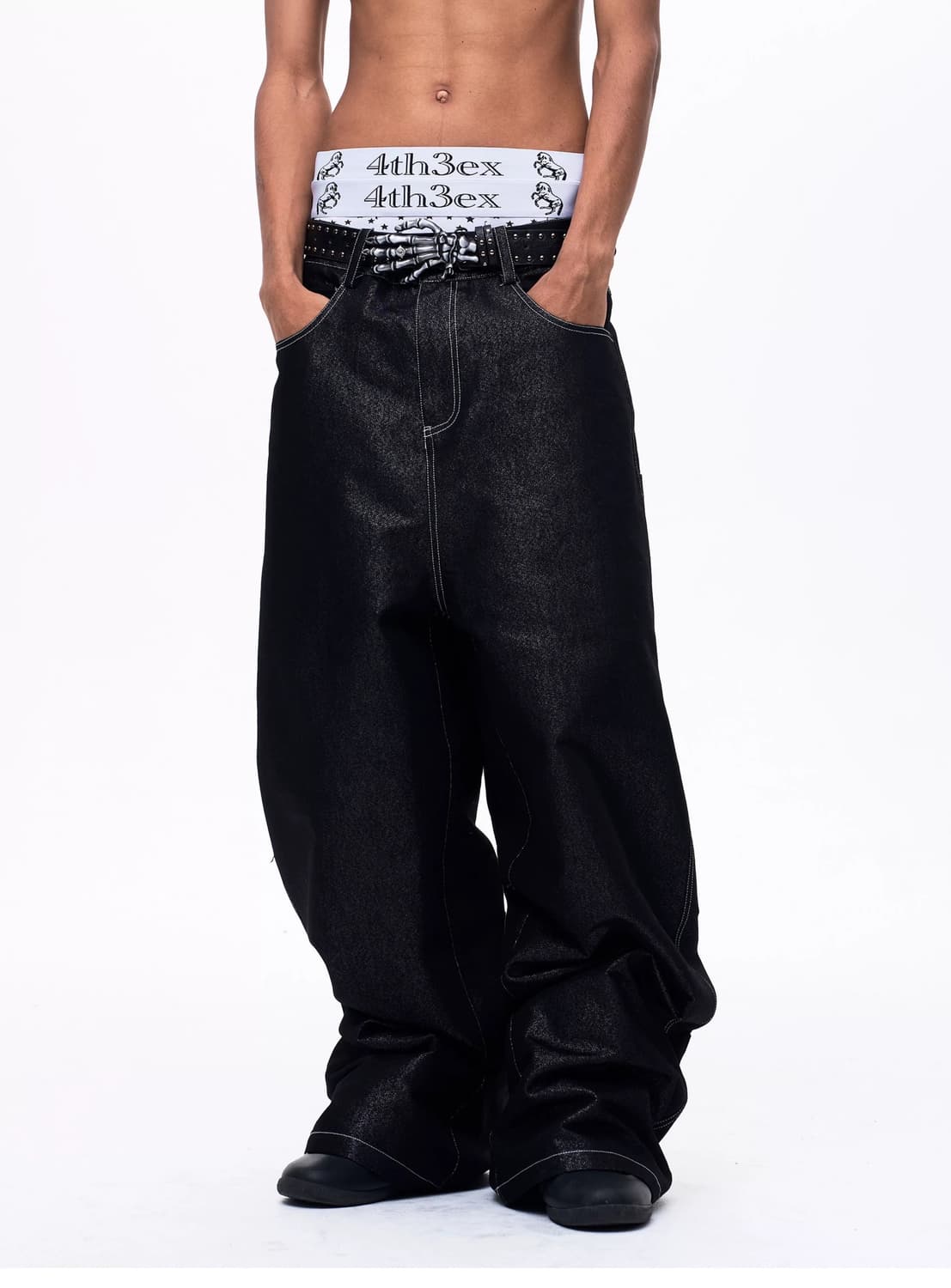 와이드 코팅 카고 데님 팬츠 상품이미지2