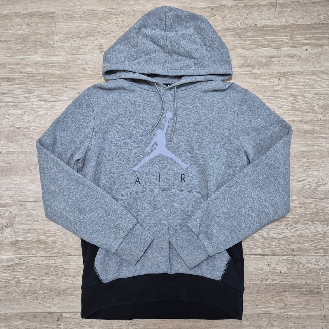 조던 에어 센터로고 블랙 배색 그레이 후드티 상품이미지1