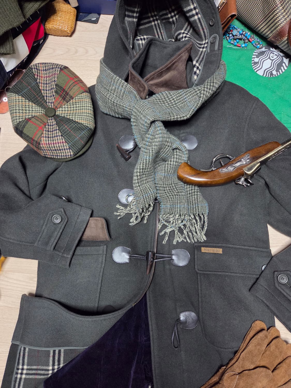 NII 더플코트 떡볶이 코트 딥그린 울코트 상품이미지4