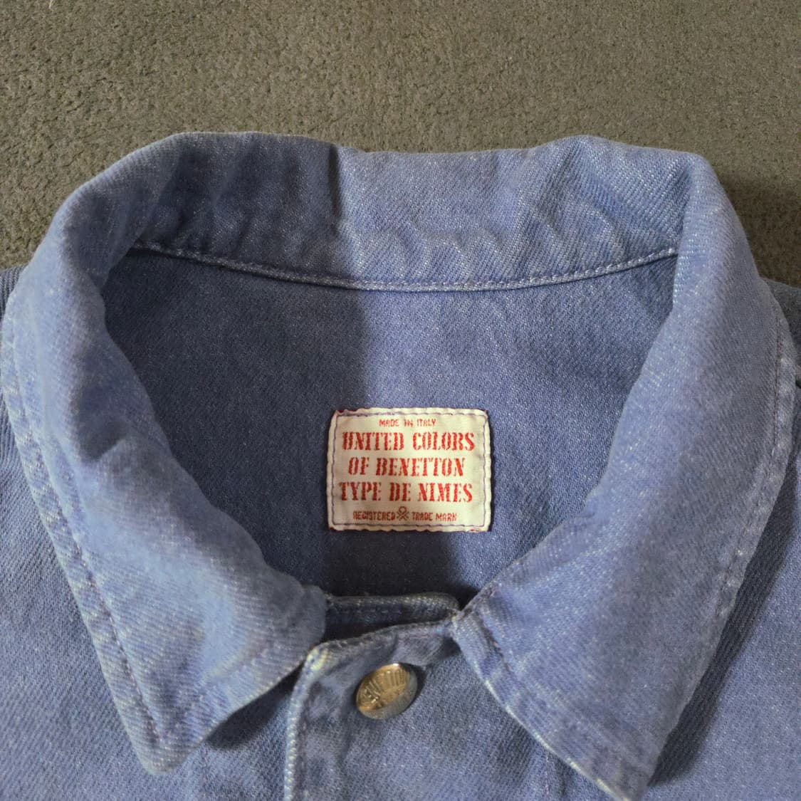 90s 베네통 여성 오버핏 크롭 데님 자켓 라벤더 상품이미지2