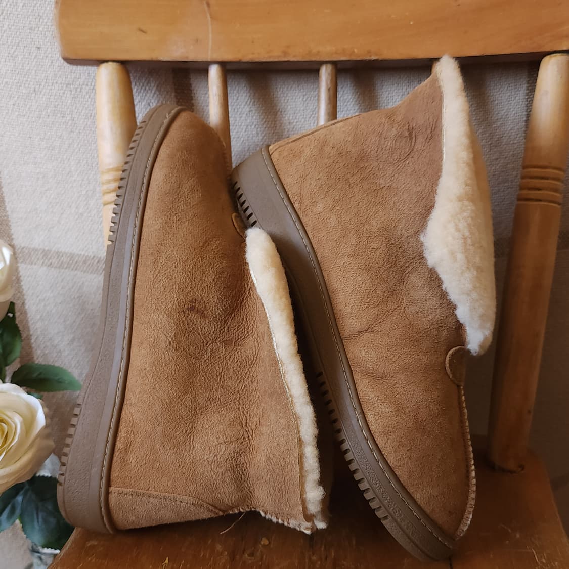 뉴질랜드 천연양털 부츠 양털 신발 무스탕 신발 카멜 컬러 11 상품이미지7