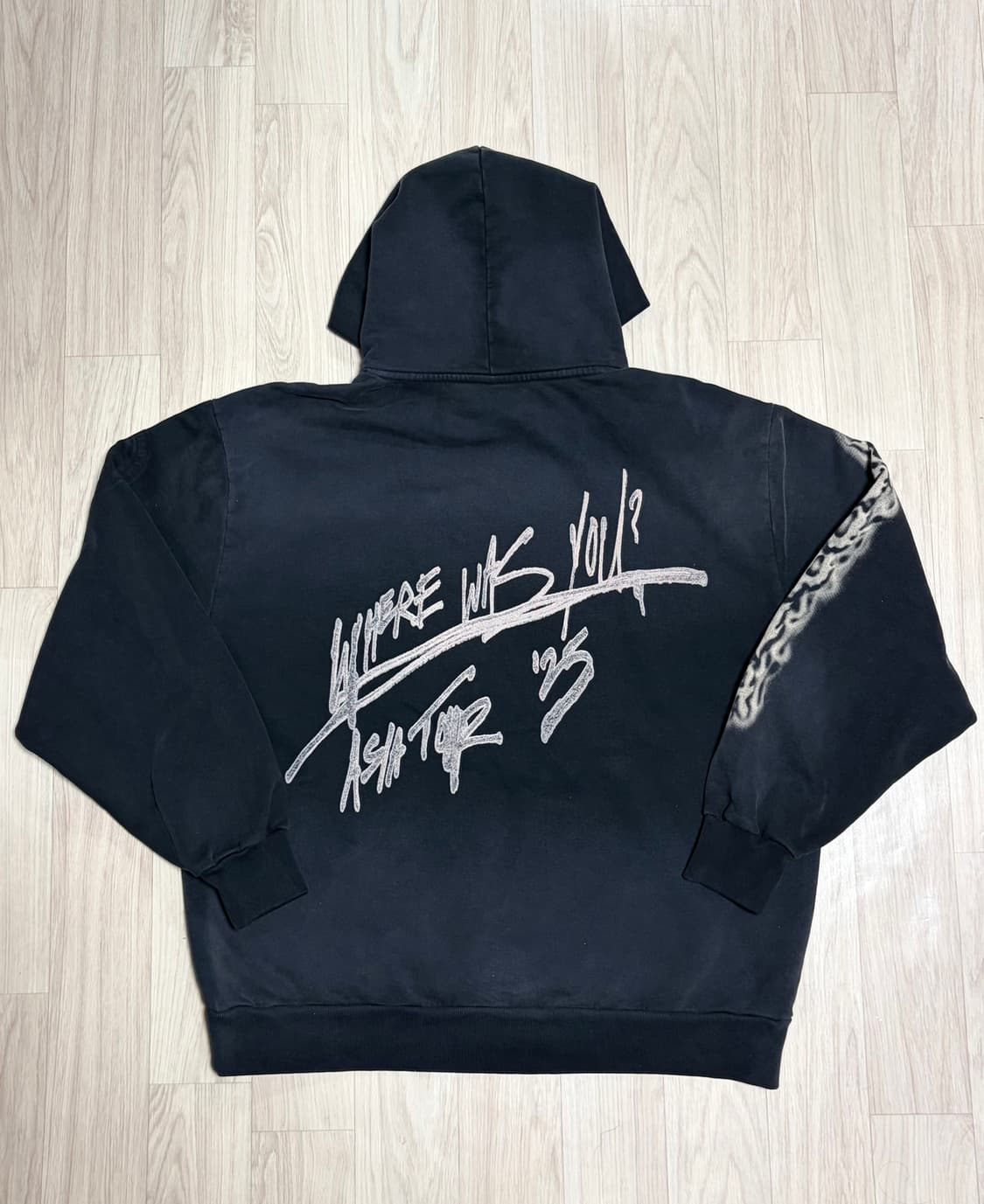 [XL] 트래비스 스캇 머천 블랙 스프레이 후디 후드 머천다이즈 MD 상품이미지3