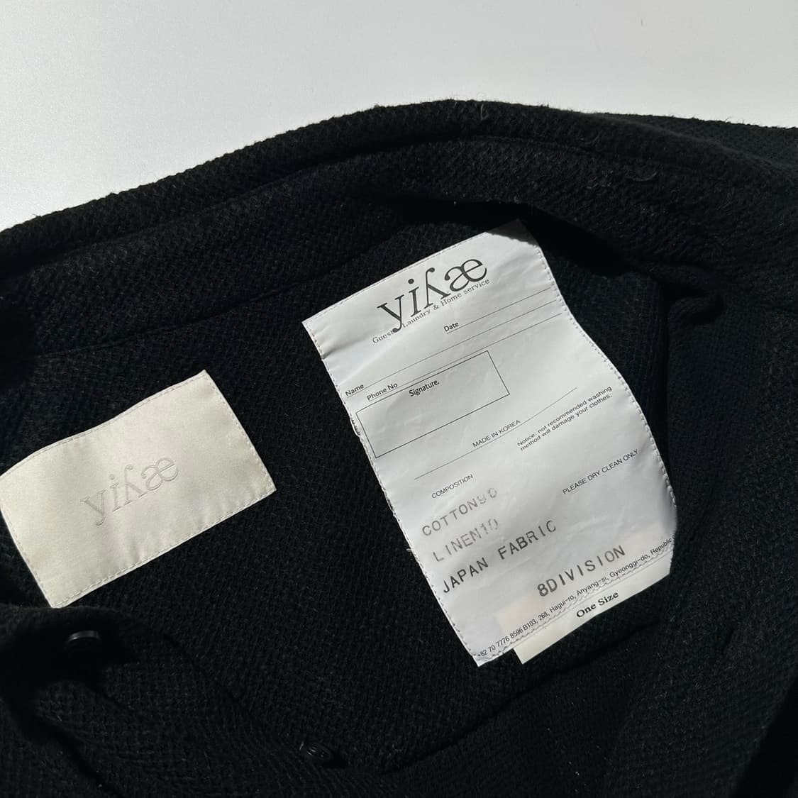 Yiyae 이예 웨이빙 턴업 린넨 코튼 셔츠 블랙 상품이미지5