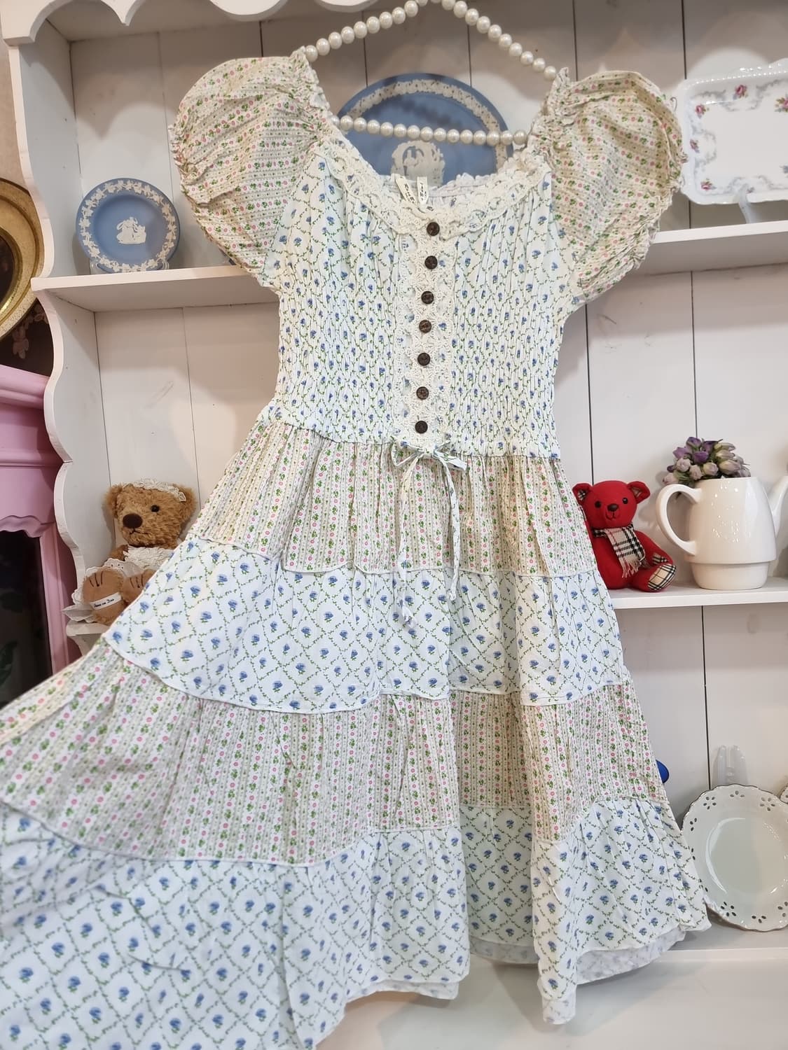 빈티지 플라워 퍼프 캉캉 원피스 상품이미지4