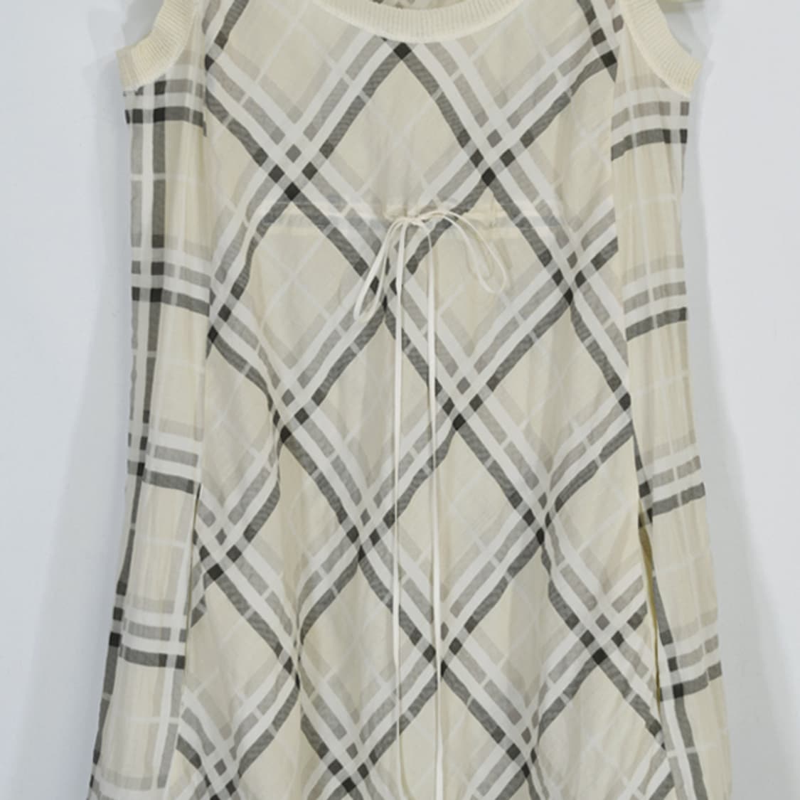 made in italy PEGORER 체크캡소매원피스 상품이미지4