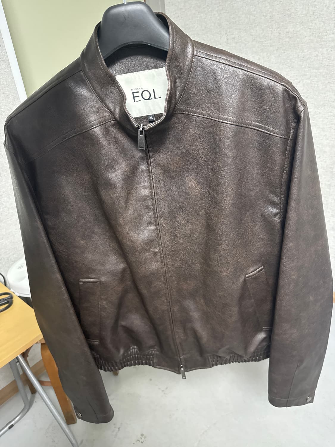 essential by eql 비건레더 봄버자켓 xl 다크브라운 상품이미지2