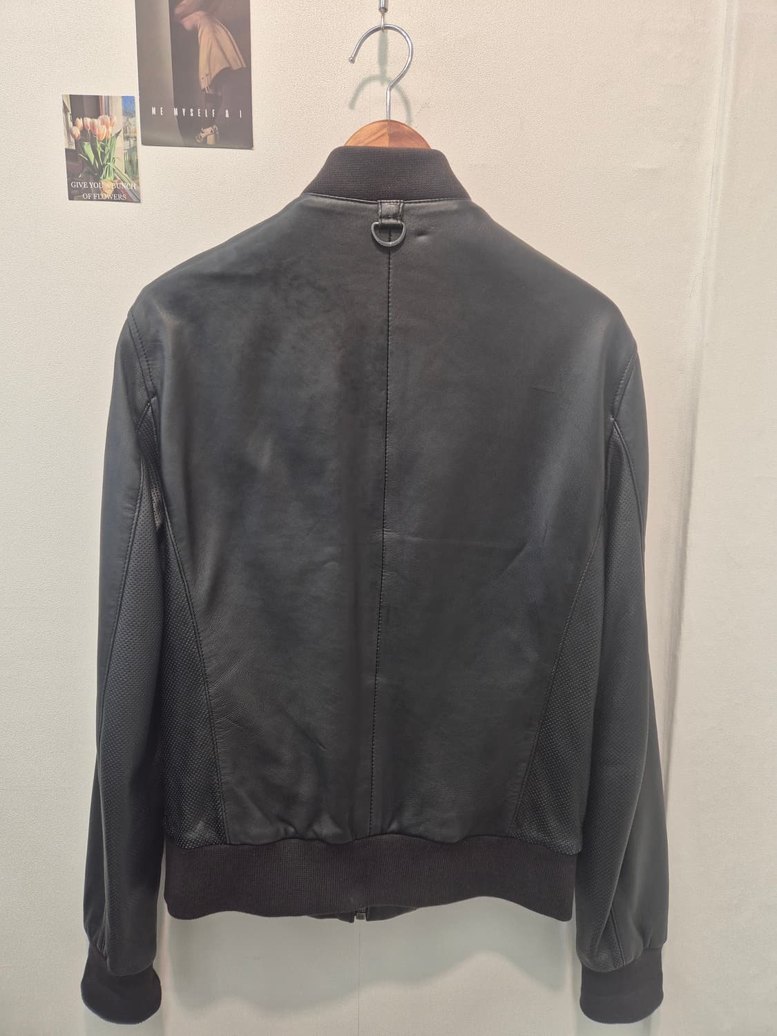 망고 남성 가죽 봄버 블랙 가죽 자켓  M
 상품이미지3
