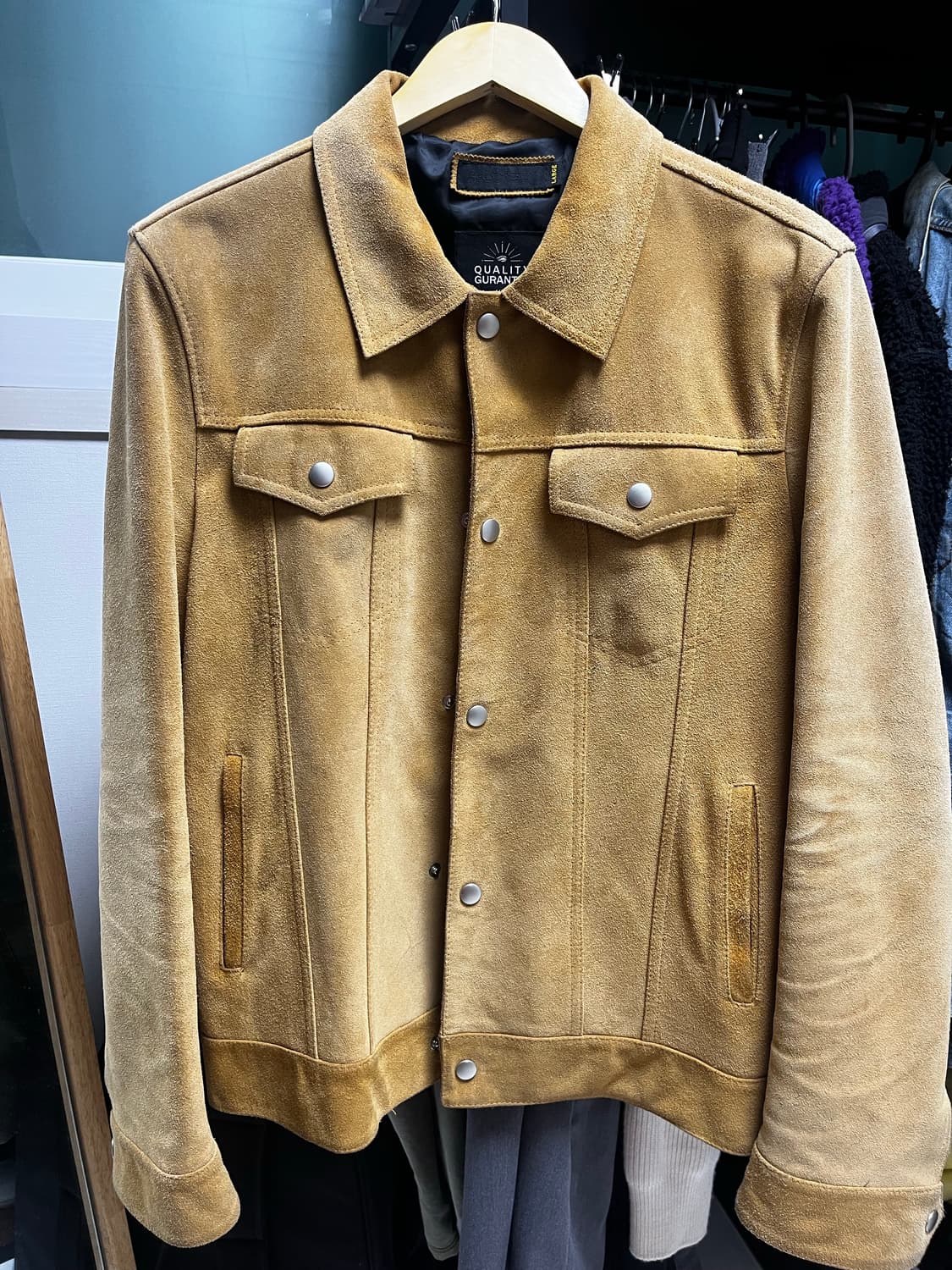 그랜드 비전 리얼 레더 스웨이드 트러커 자켓(L) 상품이미지1