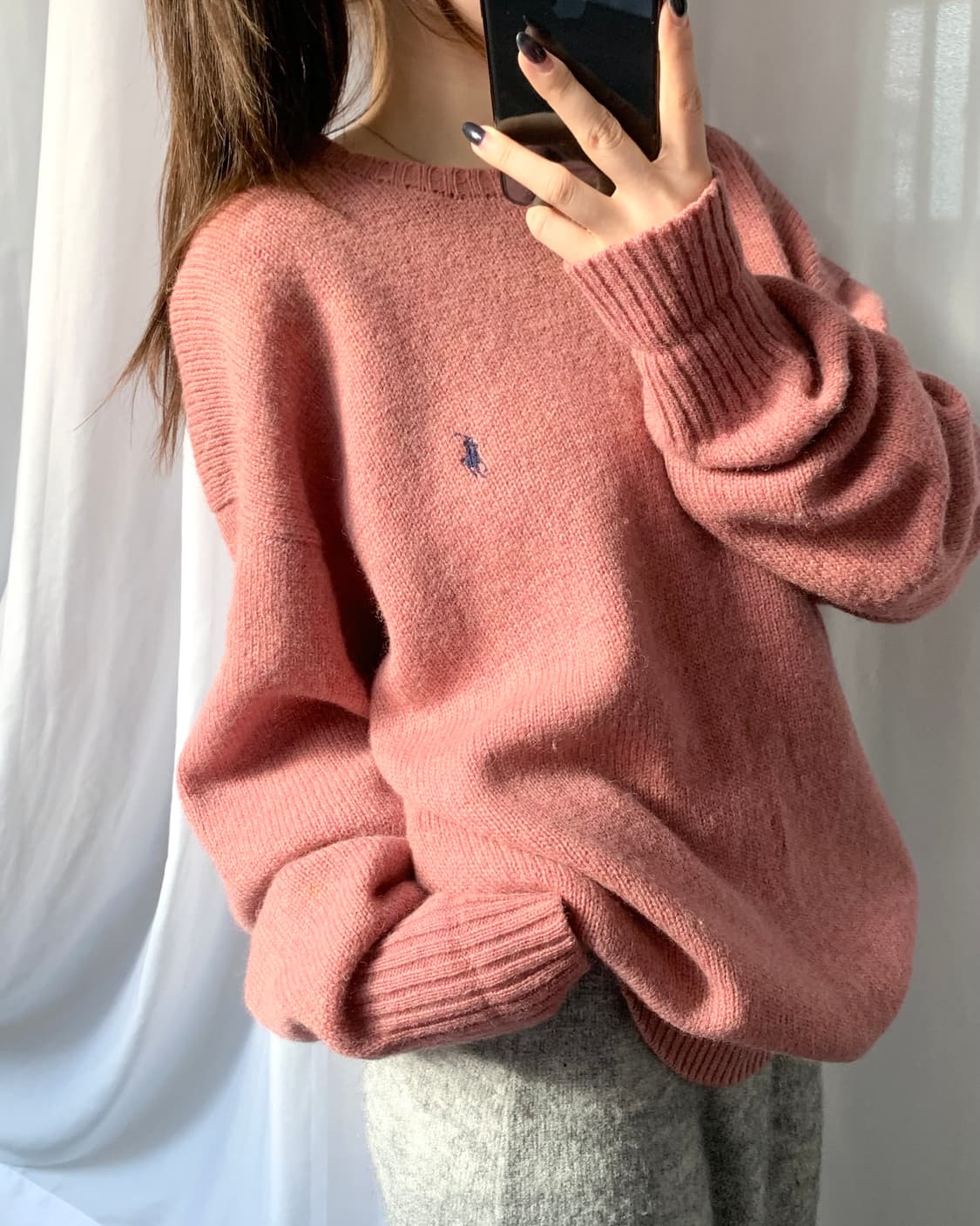 Polo 폴로 랄프로렌 살몬핑크 울 니트 상품이미지1
