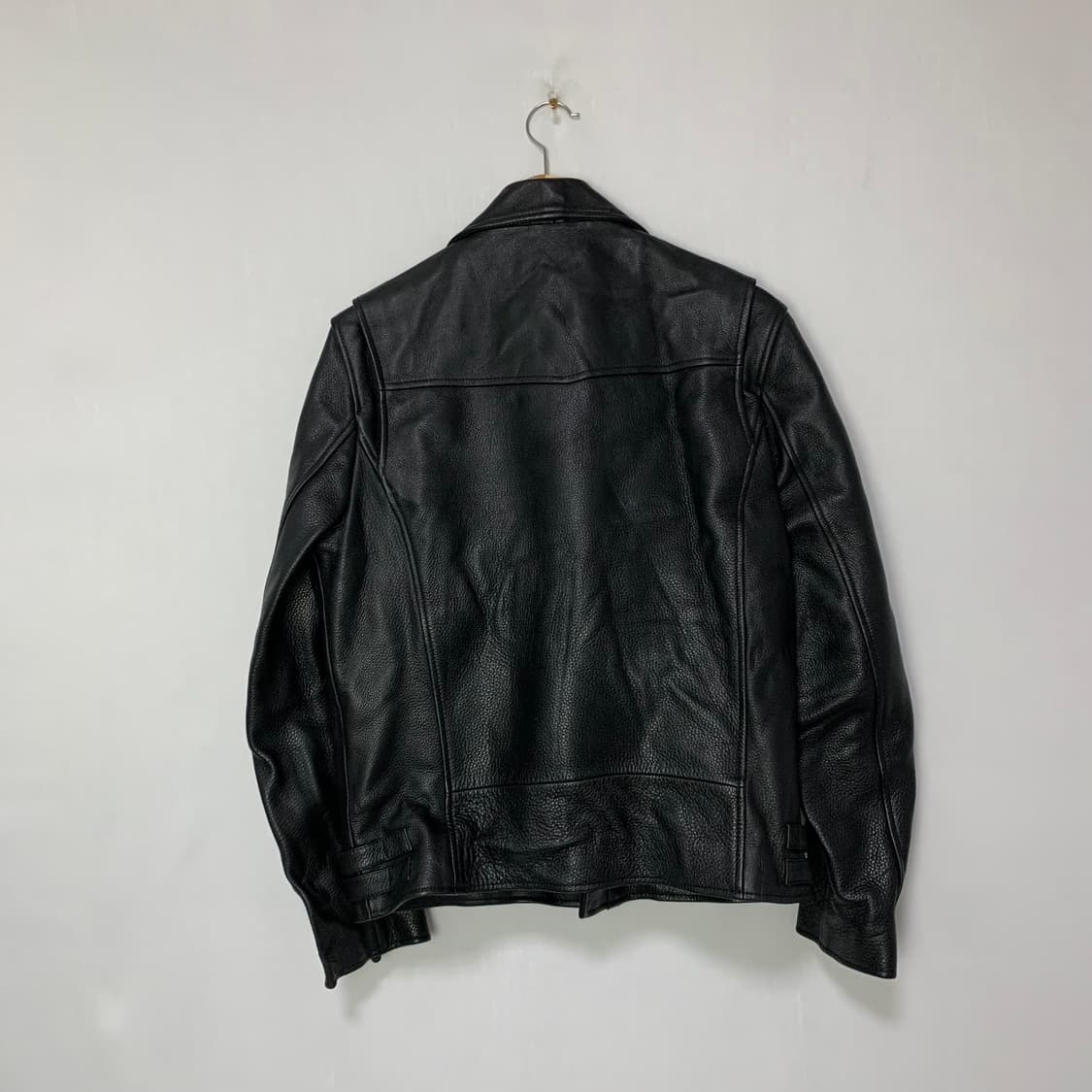 빈티지 리얼레더 천연가죽 라이더 바이커 자켓 블랙 XL 상품이미지6