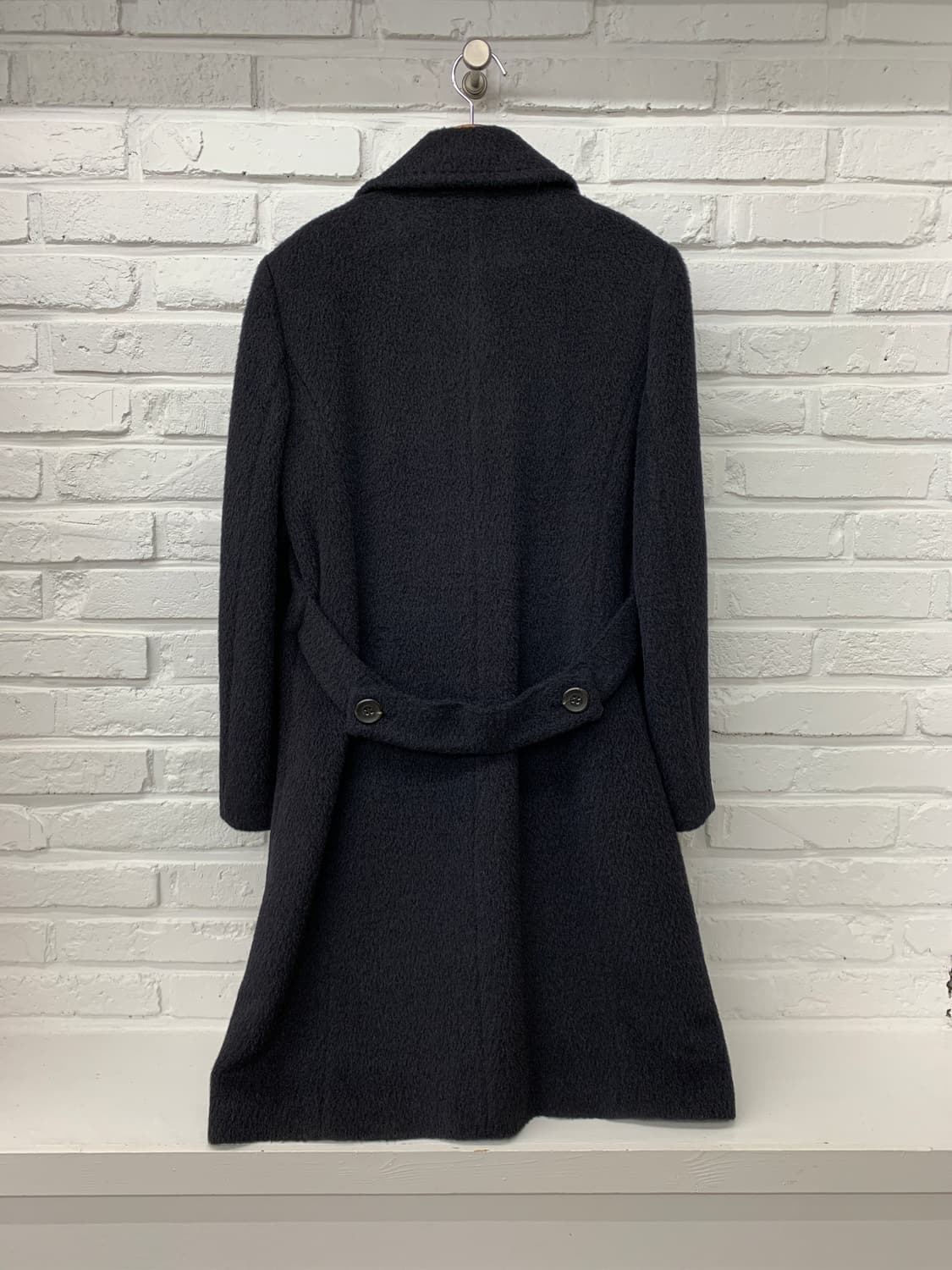 크로커다일 수리 알파카 블랙 롱코트 상품이미지8