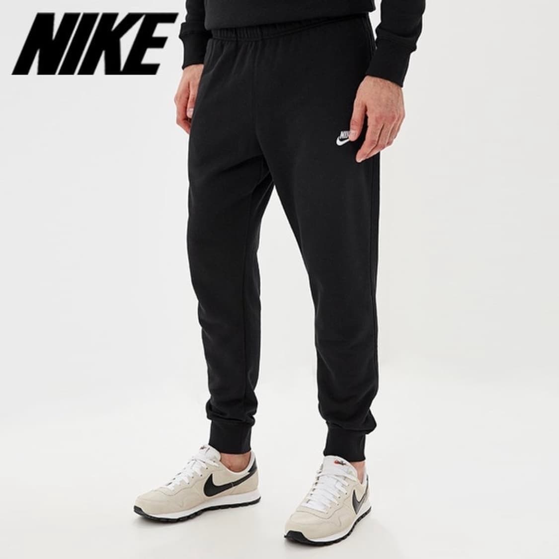 [L] Nike 나이키 기모 블랙 베이직 조거팬츠 상품이미지3