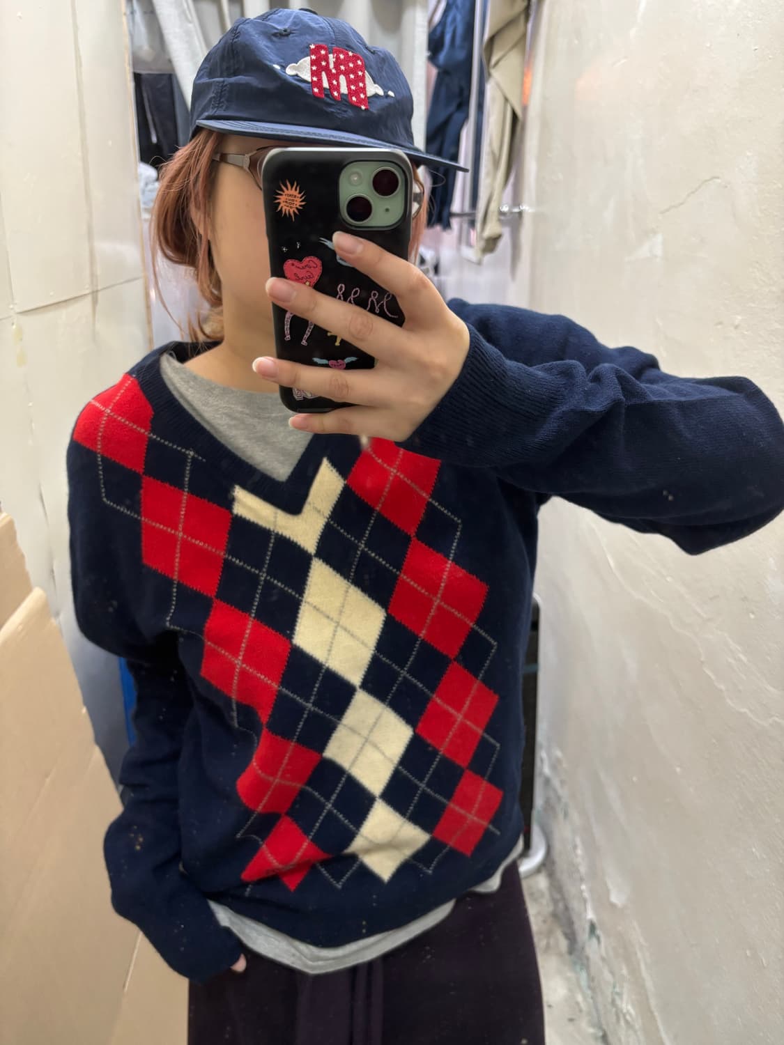 버버리 아가일 네이비 니트 상품이미지1