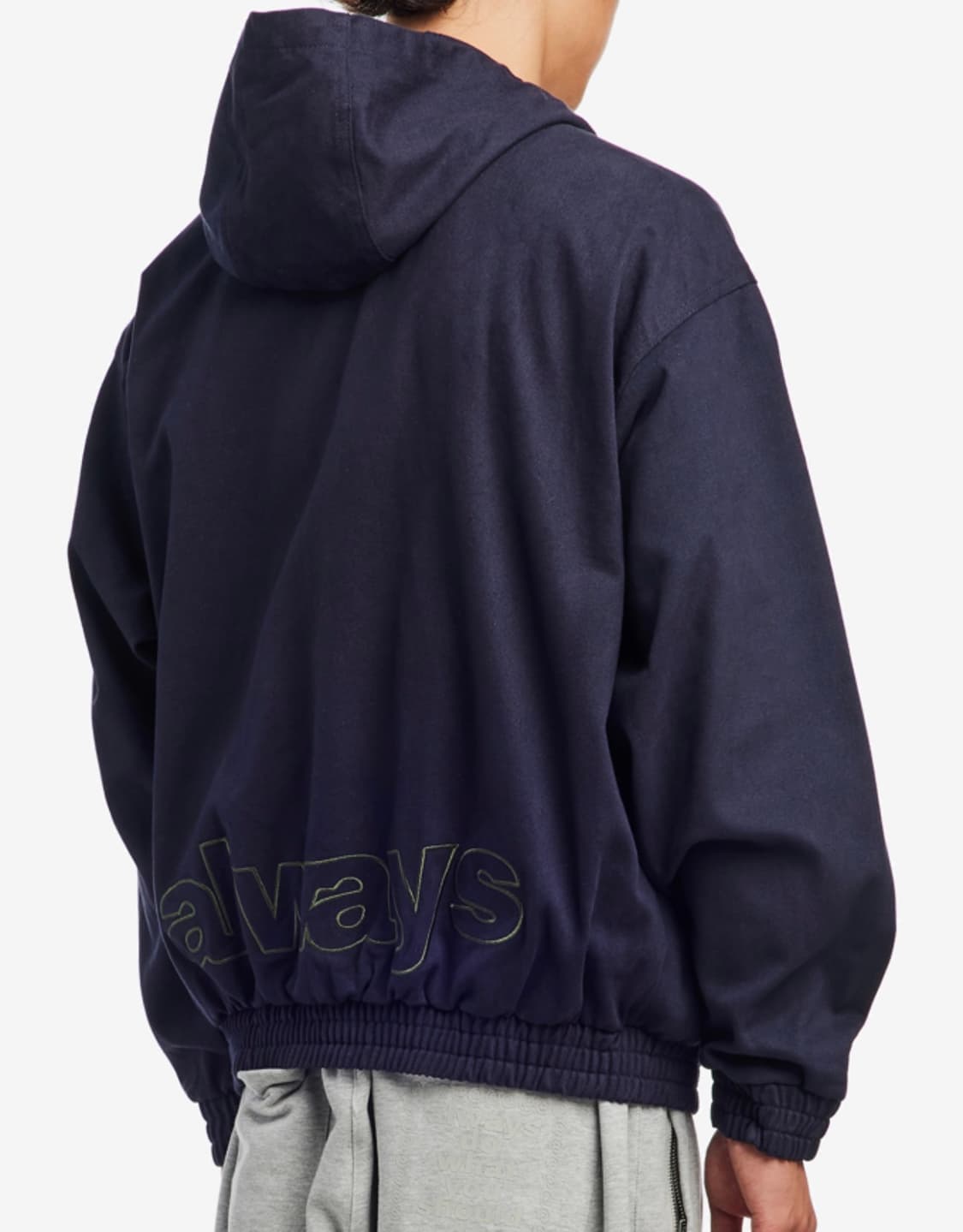 Alwaysdowhatyoushoulddo 투톤 캔버스 봄버 자켓 네이비 상품이미지2