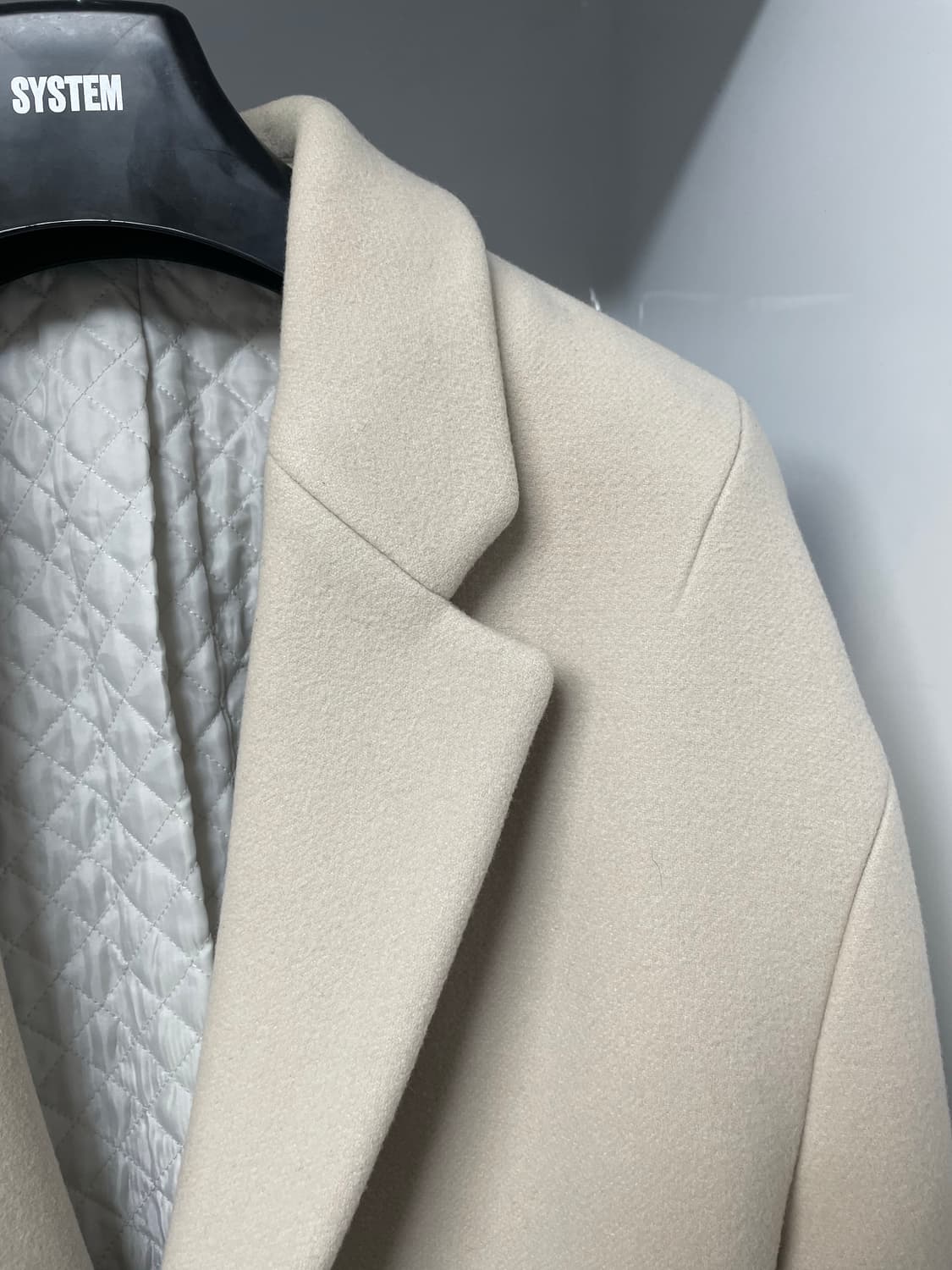 시스템옴므 캐시미어 퓨어베이지 오버핏 코트 100사이즈 상품이미지3