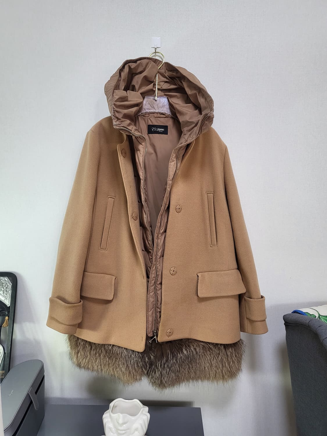 ZOOC 패딩 모피 후드베스트+양모코트 55 상품이미지1