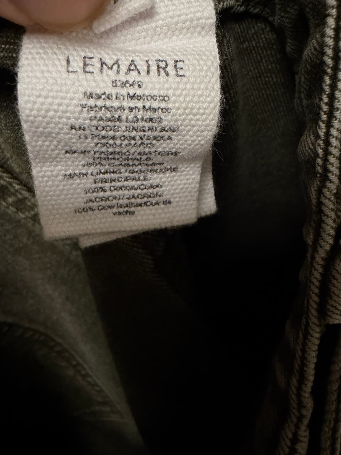 [M] 25FW 르메르 트위스티드 벨티드 데님 moss green 상품이미지5